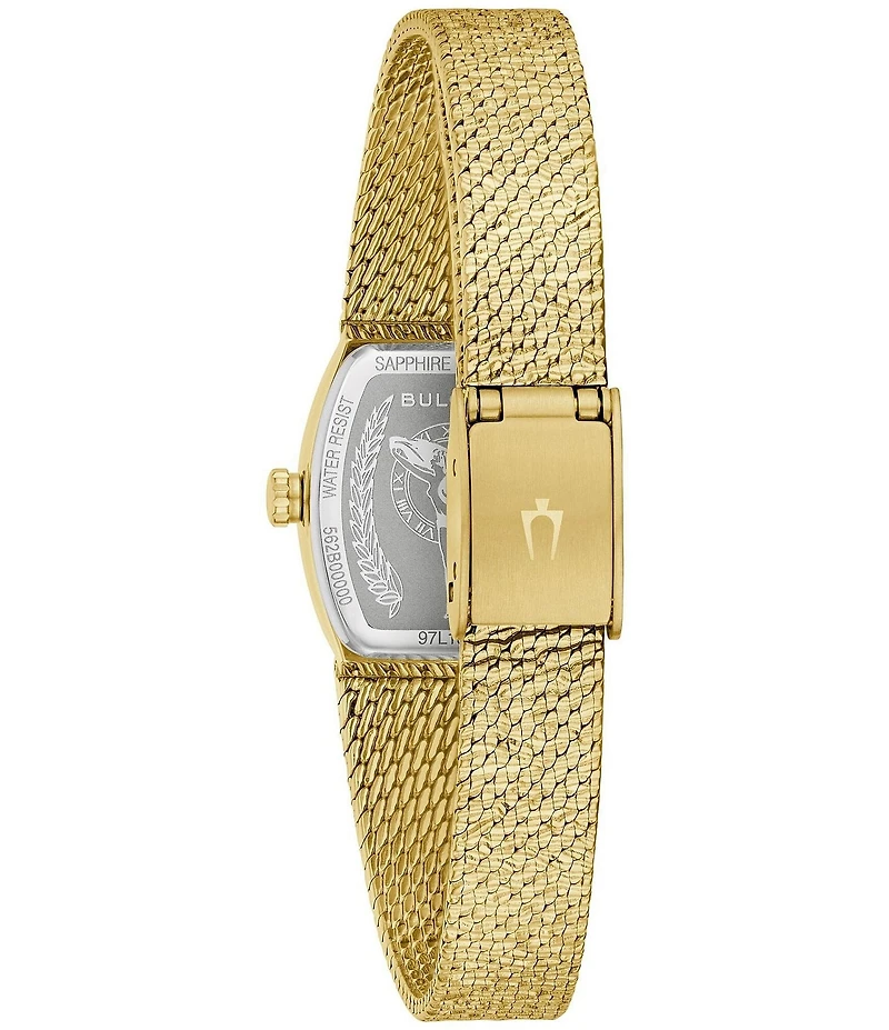 Bulova Women's Goddess Of Time Two Hand Stainless Steel Mesh Bracelet Watch