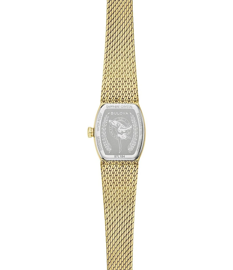 Bulova Women's Goddess Of Time Two Hand Stainless Steel Mesh Bracelet Watch