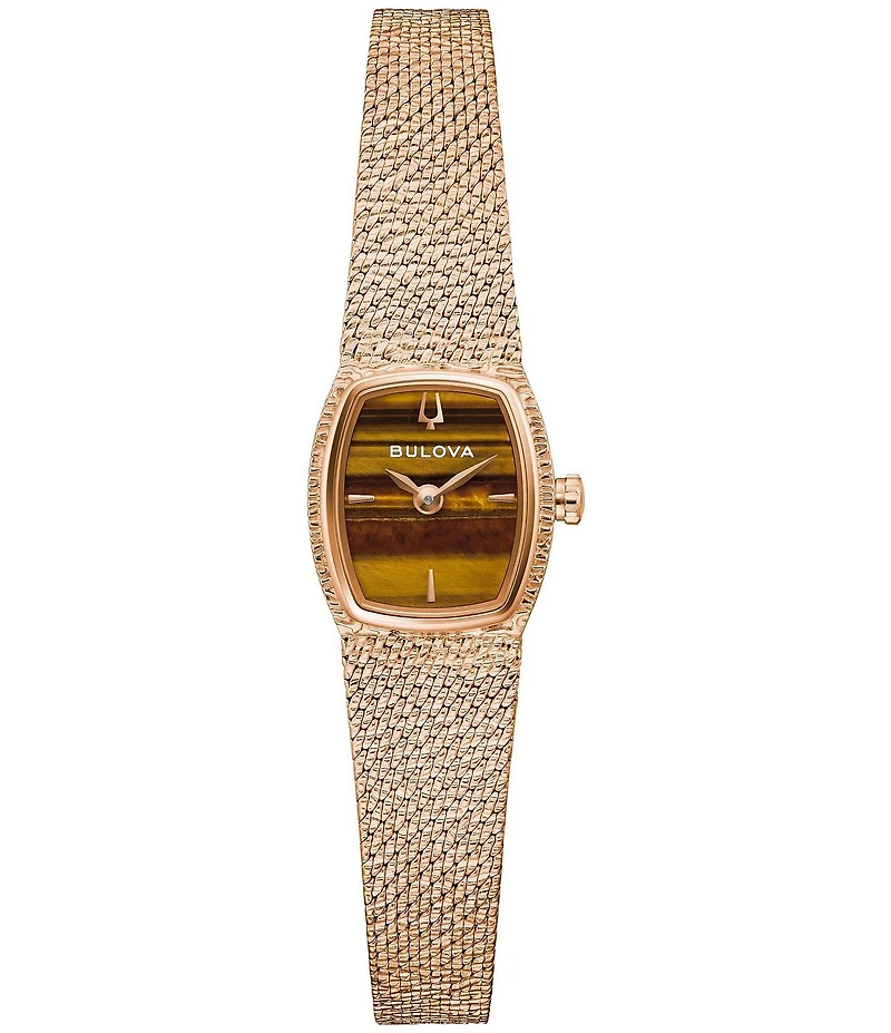 Bulova Women's Goddess Of Time Two Hand Stainless Steel Mesh Bracelet Watch