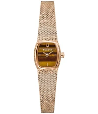 Bulova Women's Goddess Of Time Two Hand Stainless Steel Mesh Bracelet Watch