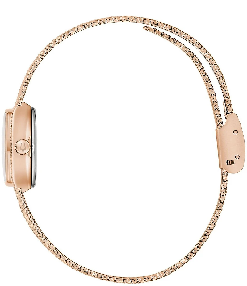 Bulova Women's Goddess Of Time Two Hand Stainless Steel Mesh Bracelet Watch