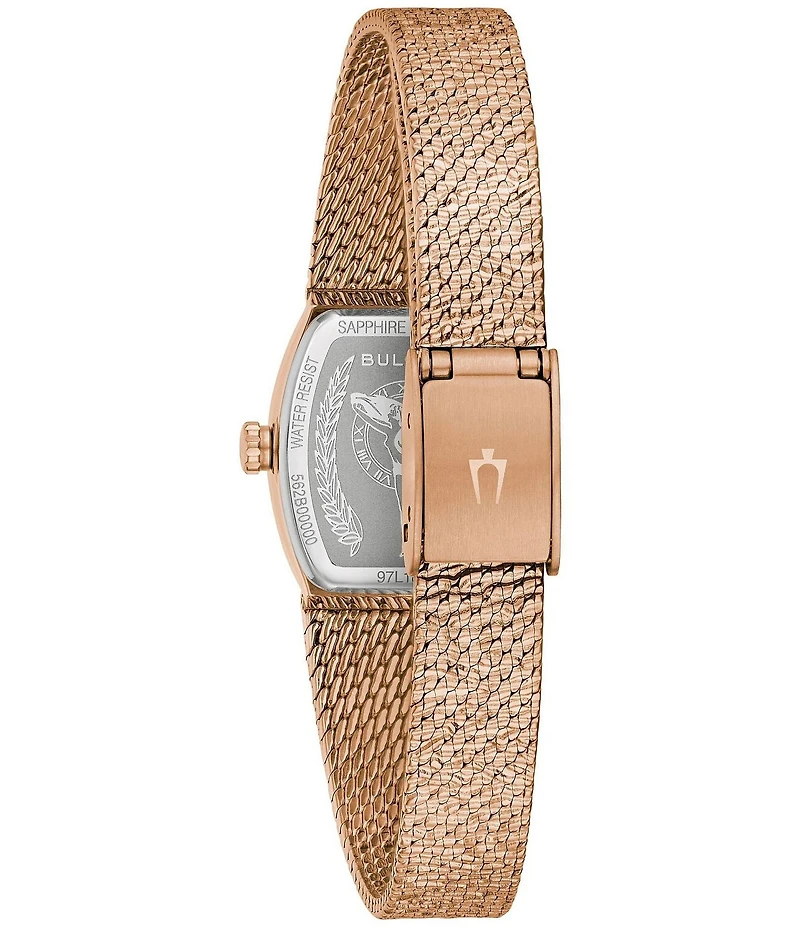 Bulova Women's Goddess Of Time Two Hand Stainless Steel Mesh Bracelet Watch