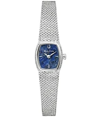 Bulova Women's Goddess Of Time Two Hand Stainless Steel Mesh Bracelet Watch