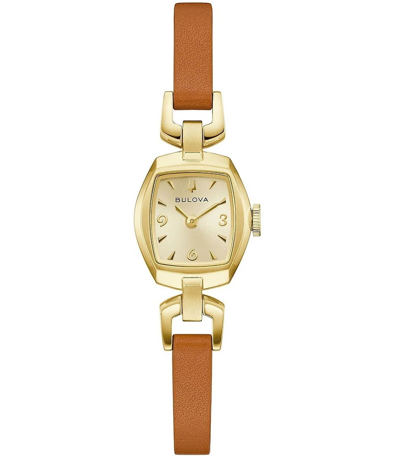 Bulova Women's Jackie Two Hand Brown Leather Strap Watch
