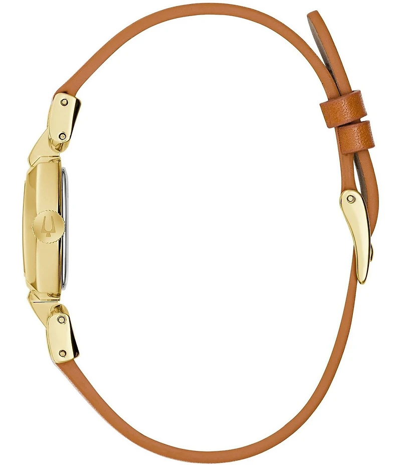 Bulova Women's Jackie Two Hand Brown Leather Strap Watch