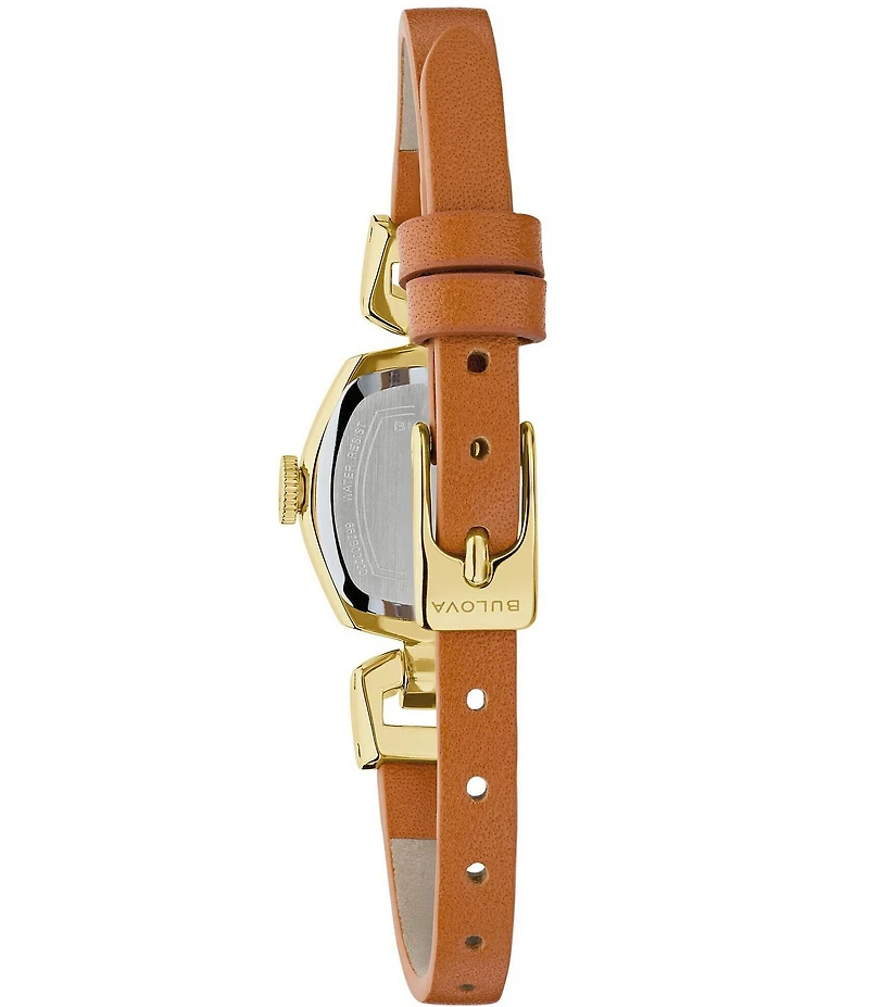 Bulova Women's Jackie Two Hand Brown Leather Strap Watch