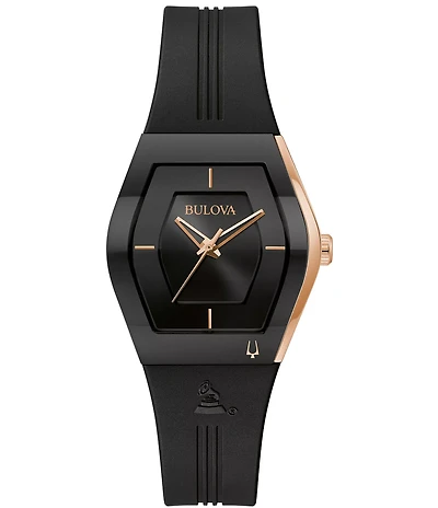 Bulova Women's Latin Grammys® Gemini Special Edition Quartz Analog Black Silicone Strap Watch