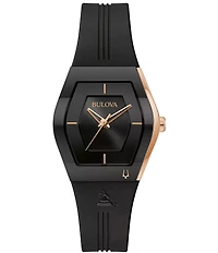 Bulova Women's Latin Grammys® Gemini Special Edition Quartz Analog Black Silicone Strap Watch