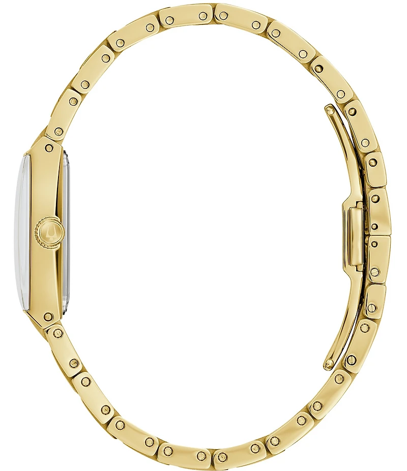 Bulova Women's Marc Anthony Quadra Quartz Gold Stainless Steel Bracelet Watch