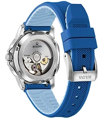 Bulova Women's Marine Star Mechanical Automatic Blue Silicone Strap Watch