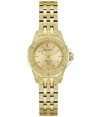 Bulova Women's Marine Star Two Hand Gold Tone Stainless Steel Bracelet Watch