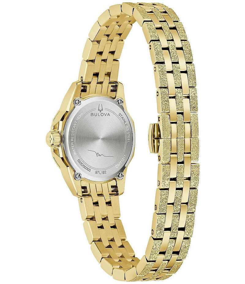 Bulova Women's Marine Star Two Hand Gold Tone Stainless Steel Bracelet Watch