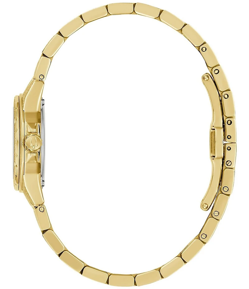 Bulova Women's Marine Star Two Hand Gold Tone Stainless Steel Bracelet Watch