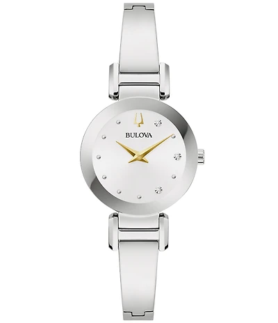 Bulova Women's Modern Quartz Analog Silver Bangle Watch