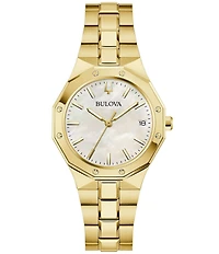 Bulova Women's Prestige Mechanical Automatic Gold Tone Stainless Steel Bracelet Watch