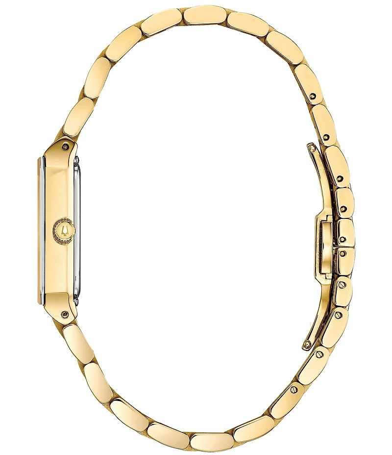 Bulova Women's Quadra Quartz Analog Gold Tone Stainless Steel Bracelet Watch