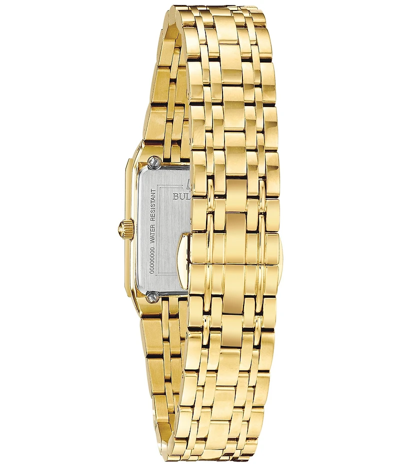 Bulova Women's Quadra Quartz Analog Gold Tone Stainless Steel Bracelet Watch