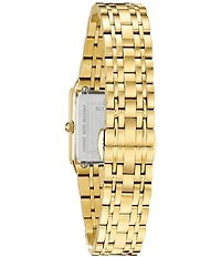 Bulova Women's Quadra Quartz Analog Gold Tone Stainless Steel Bracelet Watch