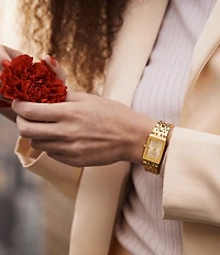 Bulova Women's Quadra Quartz Analog Gold Tone Stainless Steel Bracelet Watch