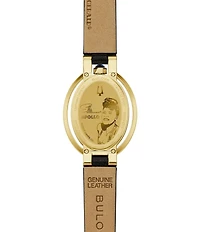 Bulova Women's Ruaiyat Ella Two Hand Black Leather Strap Watch