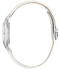 Bulova Women's Rubaiy Two Hand White Leather Strap Watch