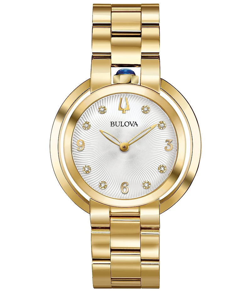 Bulova Women's Rubaiyat Quartz Analog Gold Stainless Steel Bracelet Watch