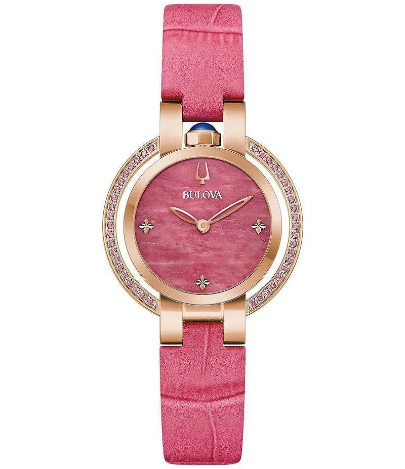 Bulova Women's Rubaiyat Two Hand Leather Strap Watch