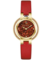 Bulova Women's Rubiyat Two Hand Leather Strap Watch