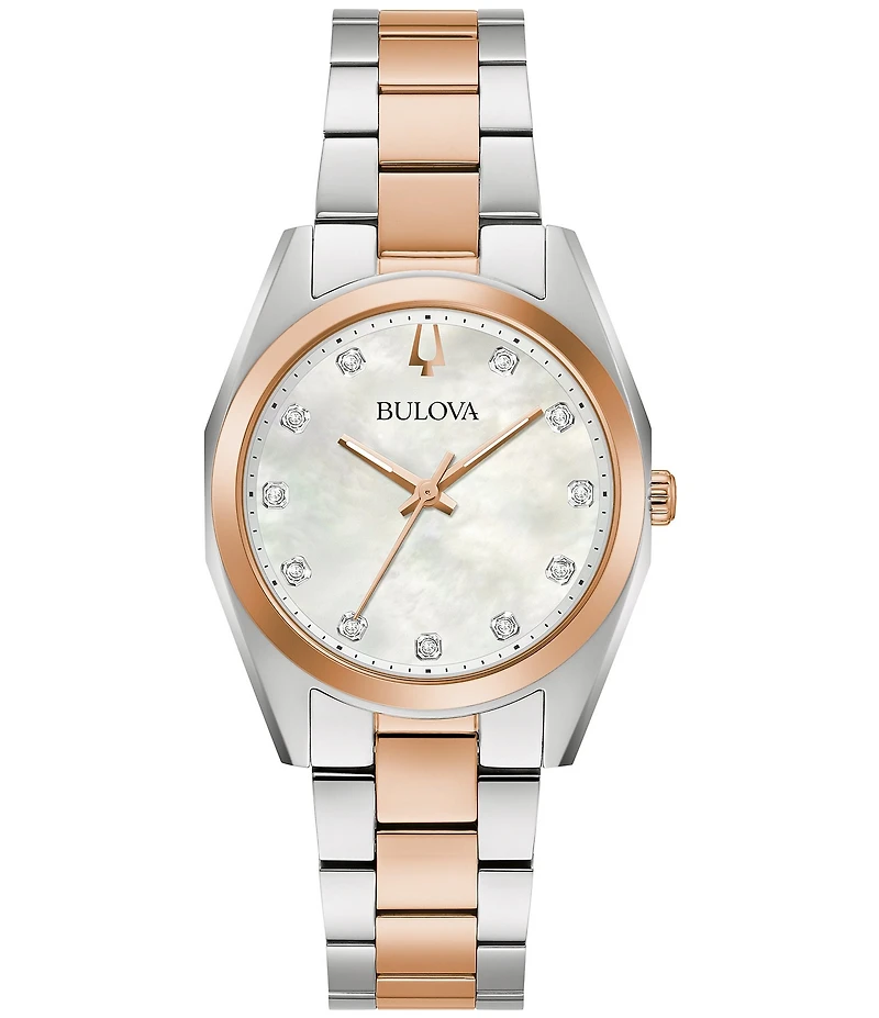 Bulova Women's Surveyor Classic Quartz Analog Two Tone Stainless Steel Bracelet Watch
