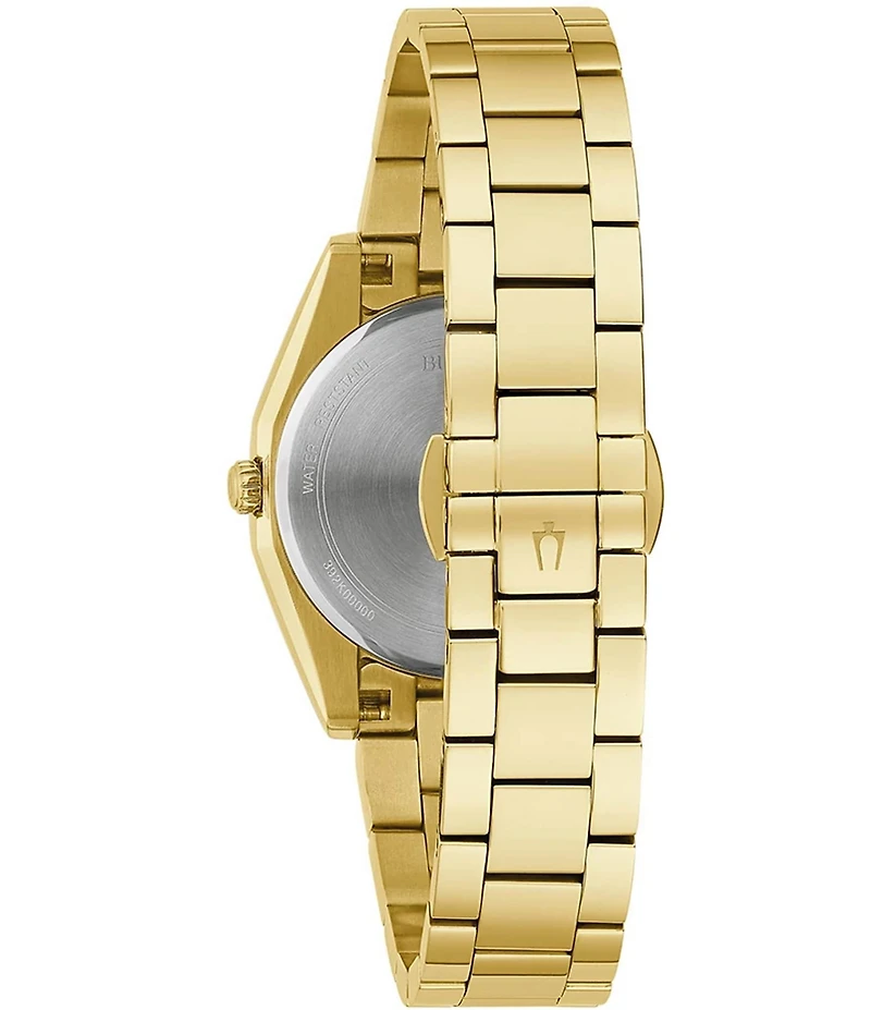Bulova Women's Surveyor Quartz Analog Gold Tone Crystal Stainless Steel Bracelet Watch