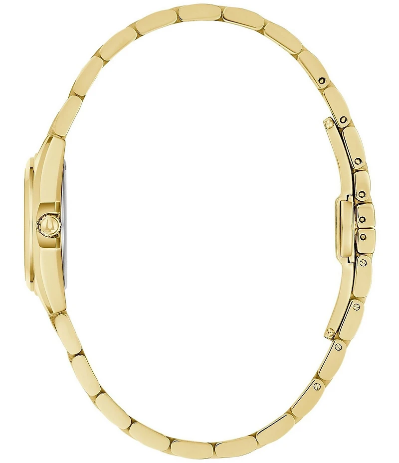 Bulova Women's Surveyor Three Hand Gold Tone Stainless Steel Bracelet Watch