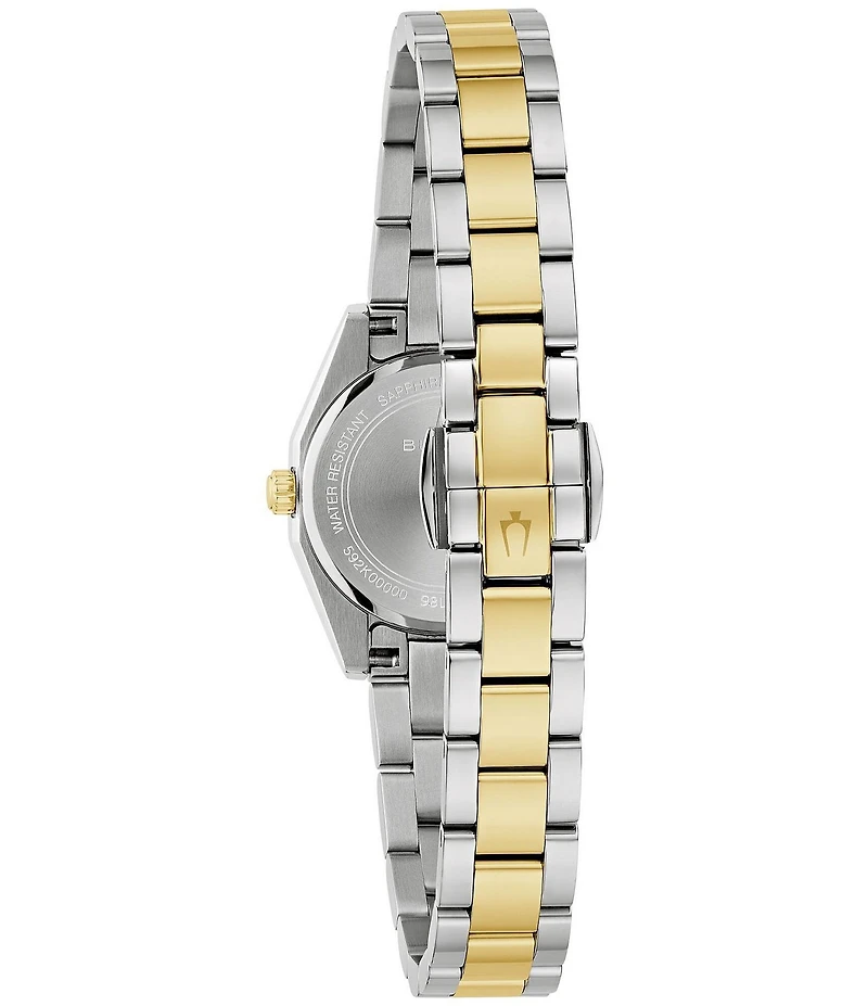 Bulova Women's Surveyor Three Hand Two Tone Stainless Steel Bracelet Watch