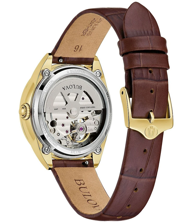 Bulova Women's Sutton Automatic Brown Leather Strap Watch