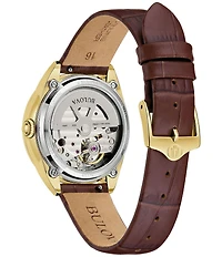 Bulova Women's Sutton Automatic Brown Leather Strap Watch