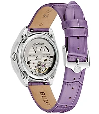 Bulova Women's Sutton Automatic Purple Leather Strap Watch
