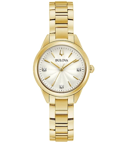 Bulova Women's Sutton Classic Quartz Analog Gold Stainless Steel Bracelet Watch