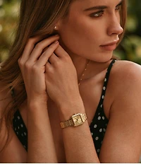 Bulova Women's Sutton Two Hand Gold Tone Stainless Steel Bracelet Watch