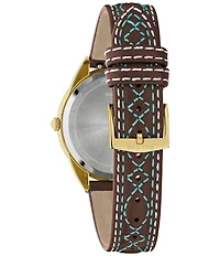Bulova Women's Sutton Western Two Hand Leather Strap Watch