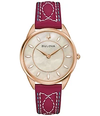 Bulova Women's Sutton Western Two Hand Leather Strap Watch