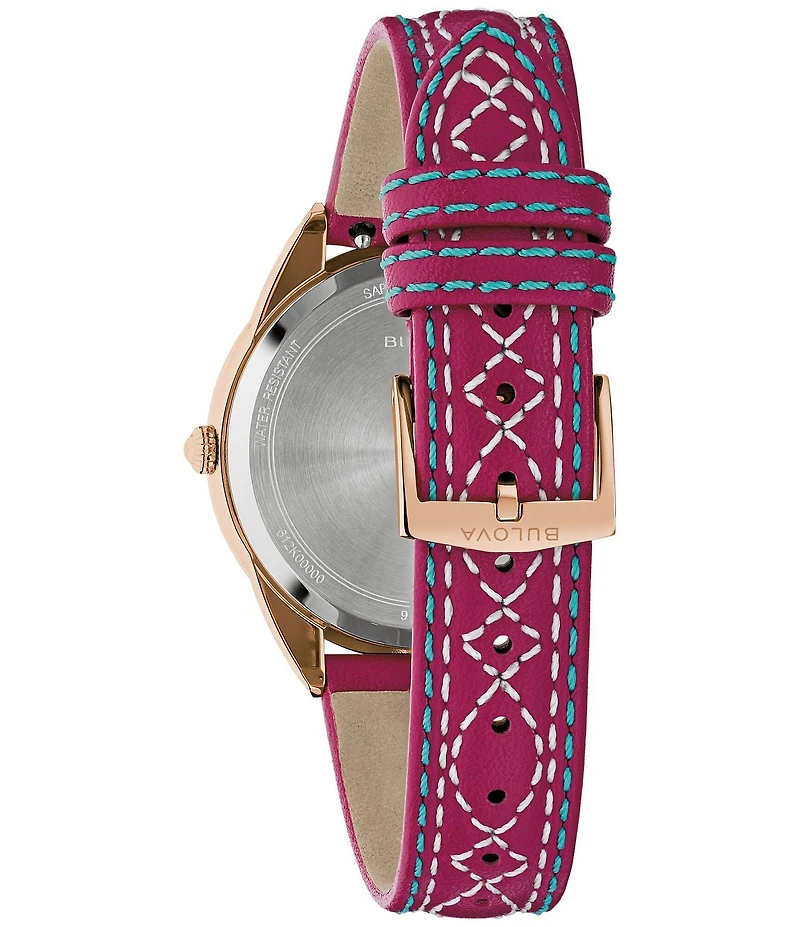 Bulova Women's Sutton Western Two Hand Leather Strap Watch
