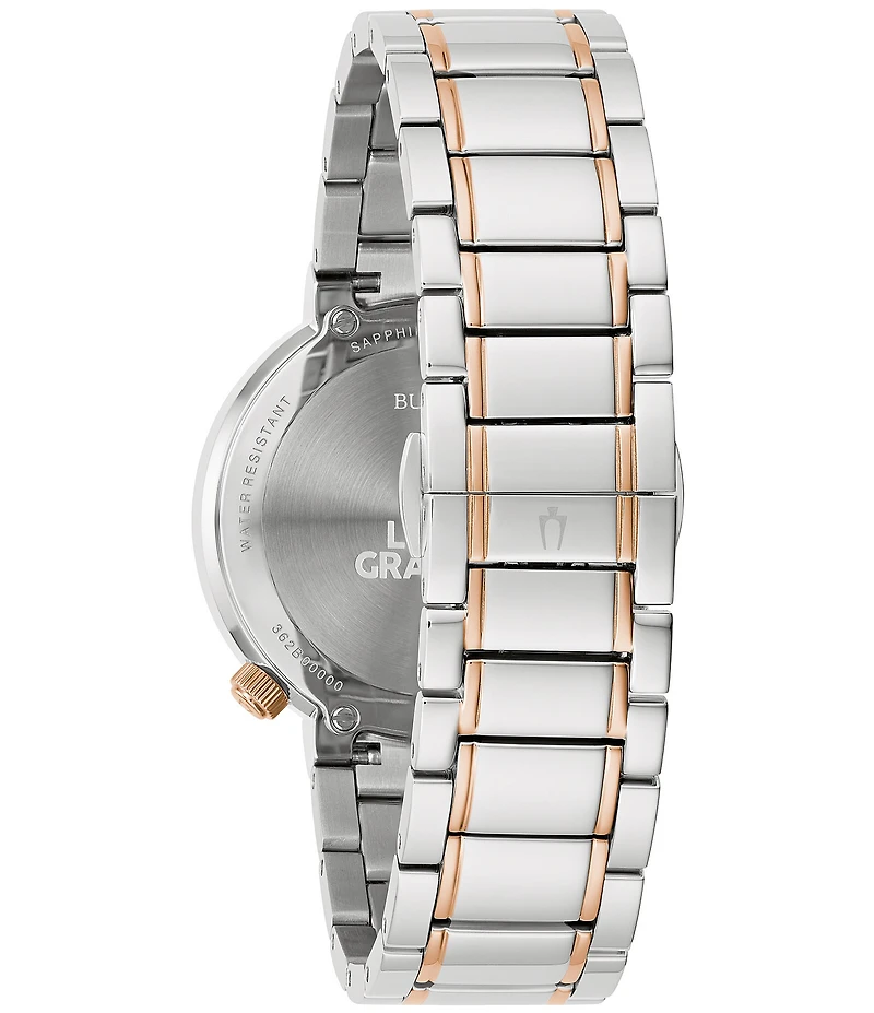 Bulova Women's Two Tone Gray Diamond Analog Bracelet Watch