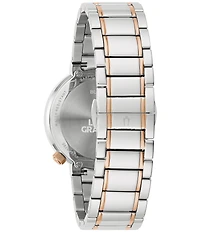 Bulova Women's Two Tone Gray Diamond Analog Bracelet Watch