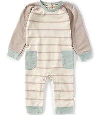 Burt's Bees Baby Boys Organic Cotton Basic Stripe Jumpsuit