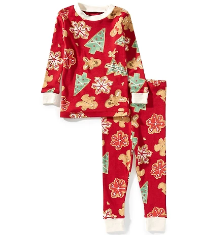 Burt's Bees Baby Boys Christmas Gingerbread Man/Mixed-Media Printed Pajama T-Shirt & Matching Pajama Pants Set