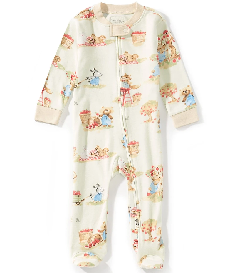 Burt's Bees Baby Boys Long-Sleeve Orchard Printed Footed Coverall