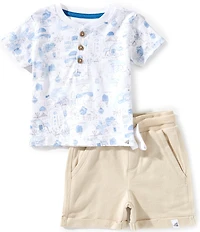Burt's Bees Baby Boys Short-Sleeve Printed T-Shirt & Solid Shorts Set