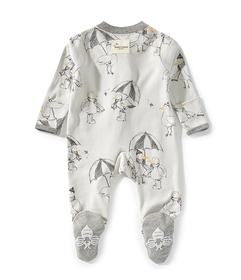 Burt's Bees Baby Boys Long Sleeves Silly Seagulls Sleep & Play Footie