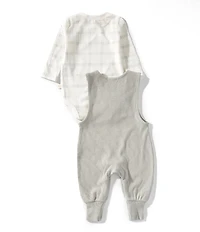 Burt's Bees Baby Boys Plaid Jumpsuit & Bodysuit Set
