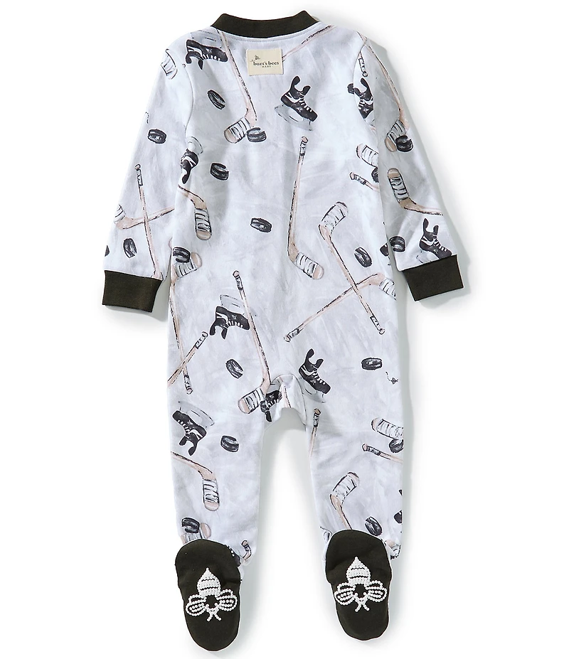 Burt's Bees Baby Boys Organic Cotton Hockey Season Footed Sleep & Play