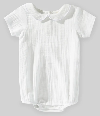 Burt's Bees Baby Boys Organic Cotton Muslin Short Sleeve Collared Bodysuit